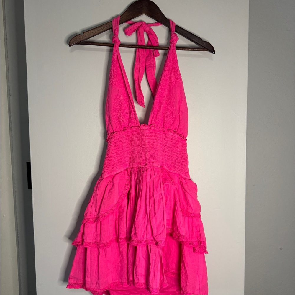 LoveShackFancy Pink Halter Dress
